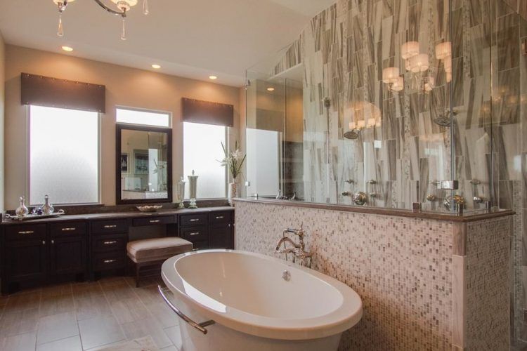 Beautiful Stone Backsplash Bathroom Design Ideas