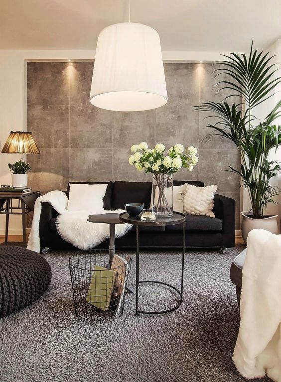48 Black and White Living Room Ideas | 3. Interior design and space