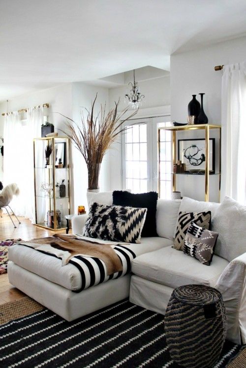 48 Black and White Living Room Ideas | Home Idea's* | Black, white