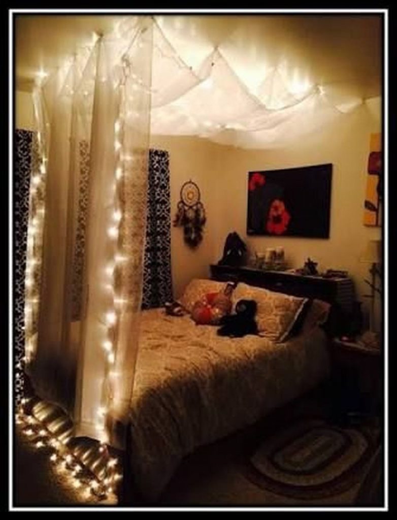 Canopy With Sparkling Lights Decor Ideas 11