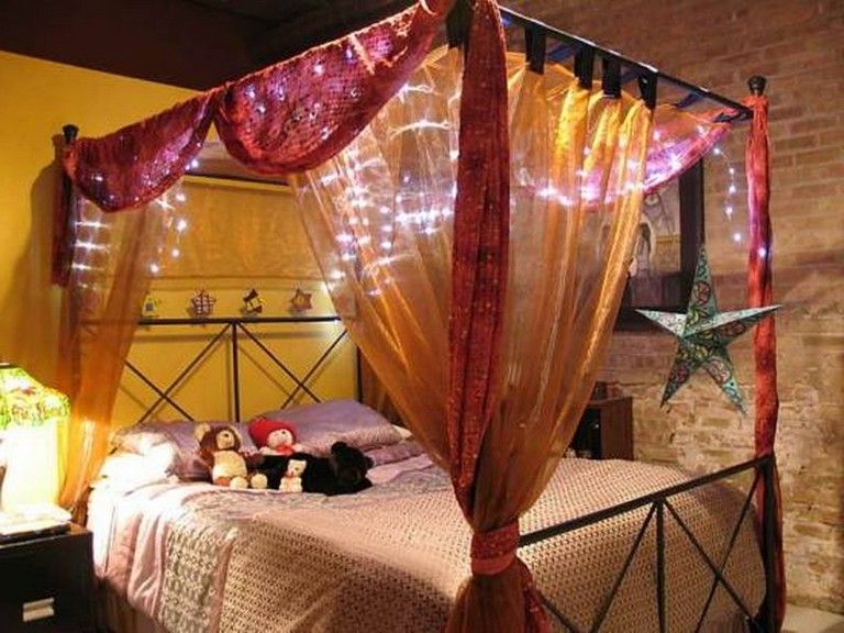 Canopy With Sparkling Lights Decor Ideas 9