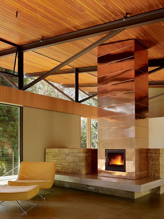 25 Stylish Ways To Clad Or Cover A Fireplace - DigsDigs