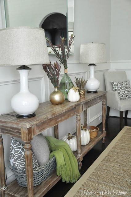 Neutral Dining Room Console Table // Honey We're Home | HONEY WE'RE