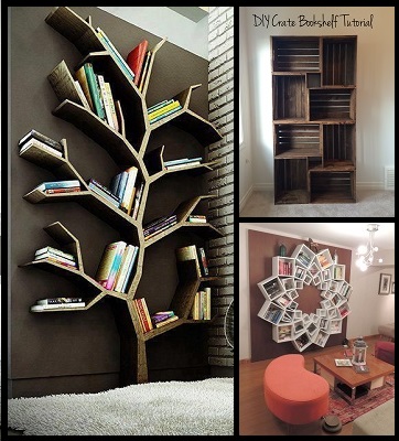 10 Creative DIY Bookshelf Projects