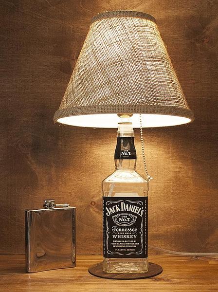 DIY Man Cave Lighting Ideas: Jack Daniel's Whiskey Bottle Lamps a