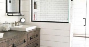 39 Fabulous Farmhouse Bathroom Wall Color Ideas | Farmhouse Bathroom