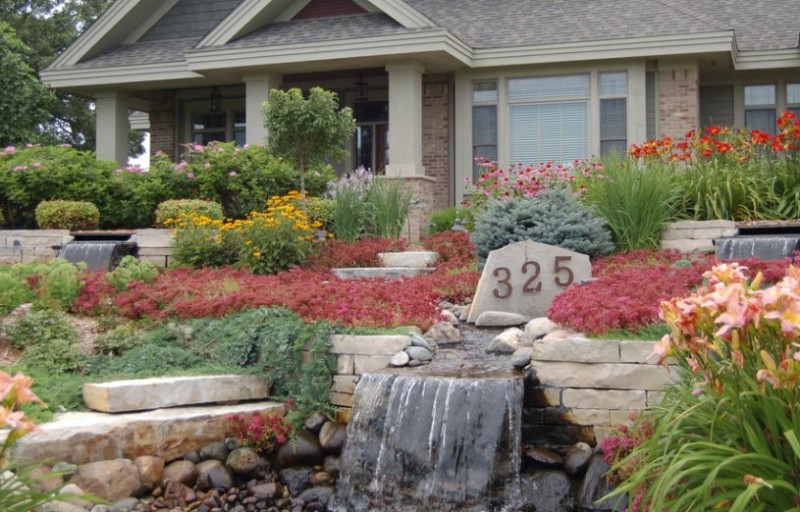 Flower Beds Rocks Front House Ideas Savillefurniture