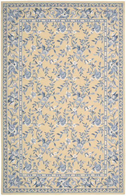 Nourison Traditional French Country Blue and Yellow Floral Rug