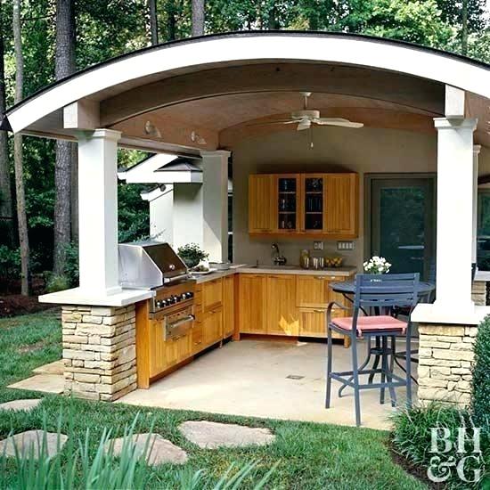 Outside Grill Ideas Outdoor Kitchen With Arched For Tailgating