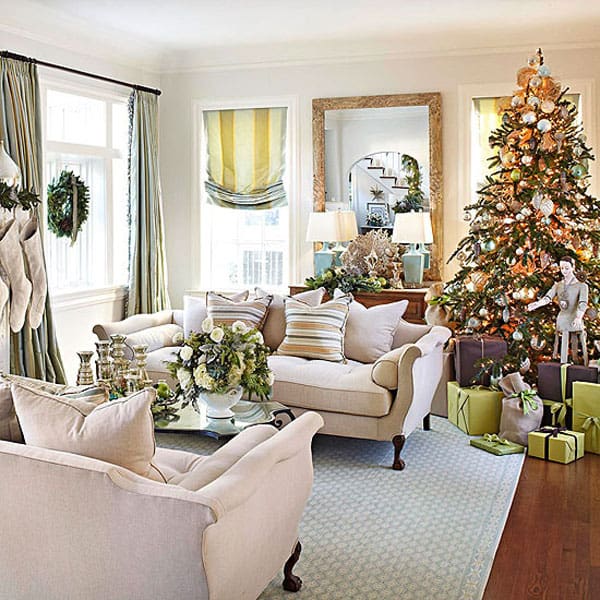 53 Wonderfully modern Christmas decorated living rooms