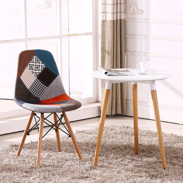 Multicolor Modern Upholstered Style Side Fabric Chair Dining Chair