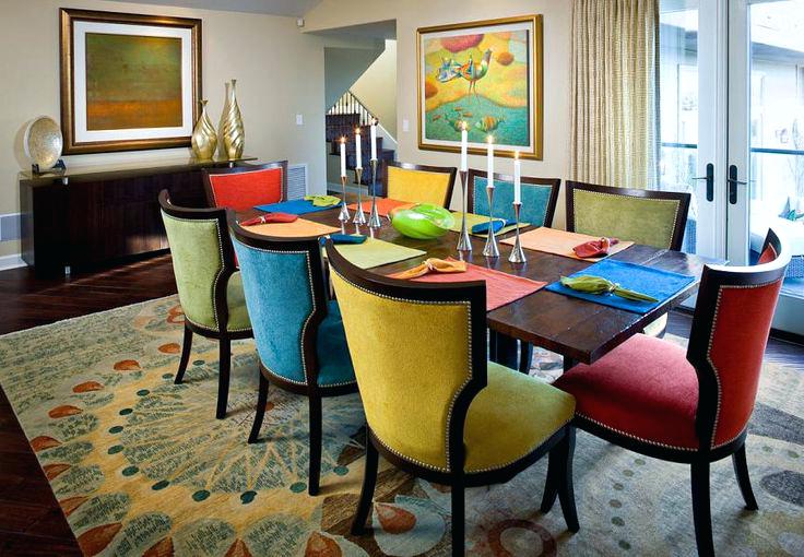 Multi Colored Chairs Contemporary Dining Room For Stunning Colorful