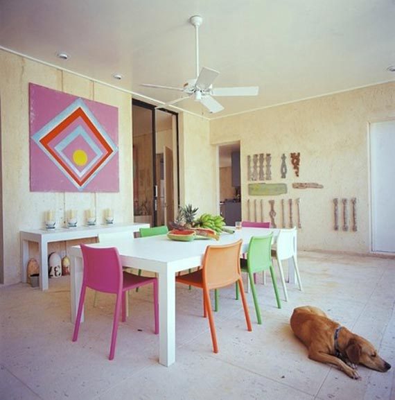 Brilliant Colorful Dining Room Chairs Colorful Dining Room With