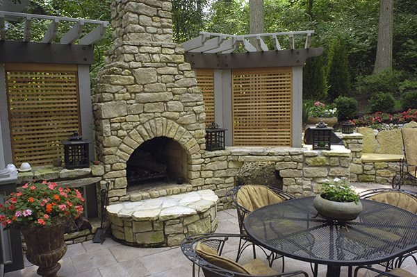Outdoor Fireplace Pictures - Gallery - Landscaping Network