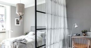 studio apartment partition glass room divider for an open bedroom