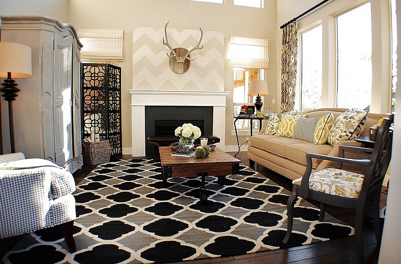 Chevron Pattern Ideas For Living Rooms: Rugs, Drapes and Accent Pillows