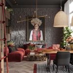 Red Apartment With Rustic Accents Ideas