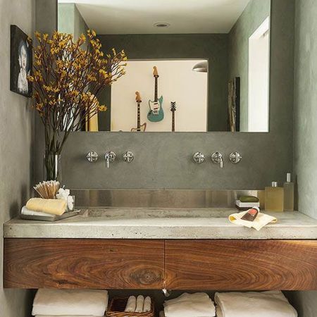 Rustic Small Bathroom Wood Decor Design 1