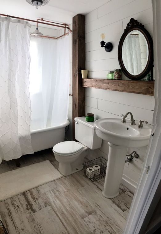 Rustic Small Bathroom Wood Decor Design 3