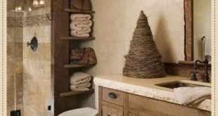 Auburn Pebble Tile | Bath ideas | Basement Bathroom, Rustic bathroom
