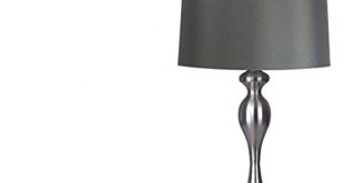 Table Lamps Pair Set of 2 Grey Elegant Stylish Decorative Lamps with