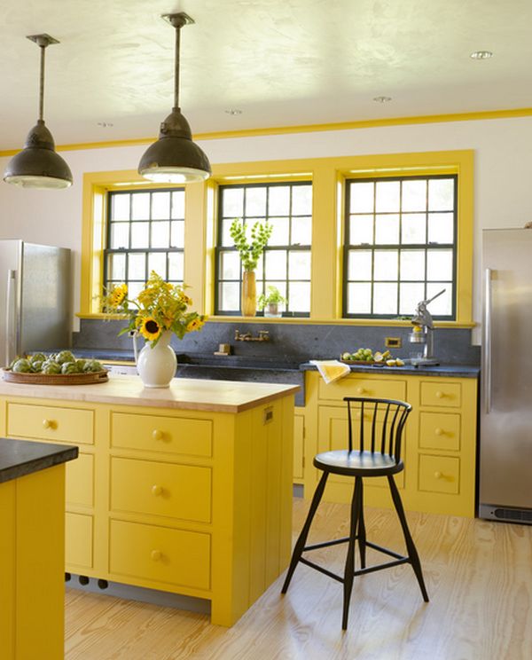 Yellow Accent Kitchens Ideas 1