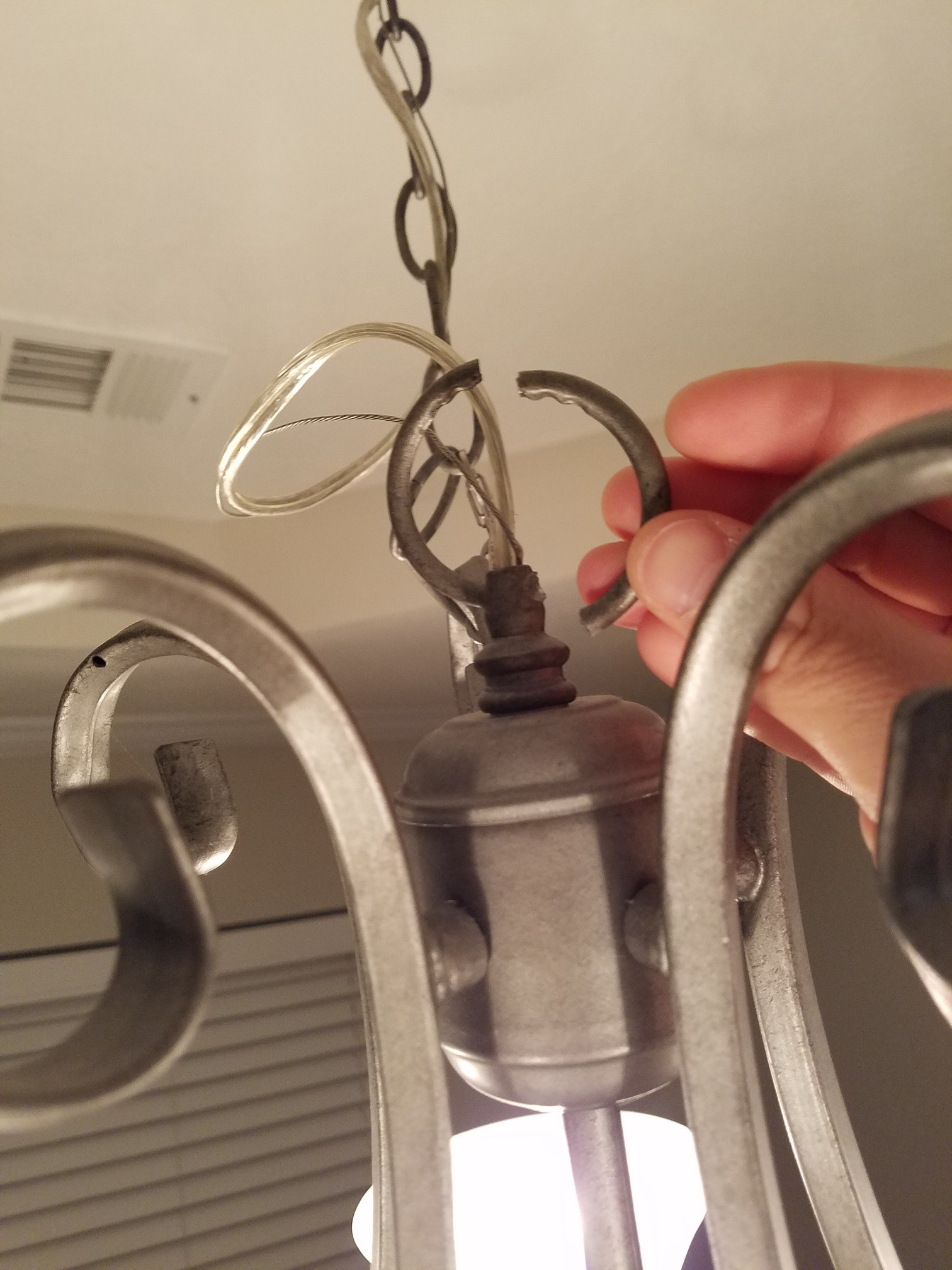 Chandelier light fixtures fixing