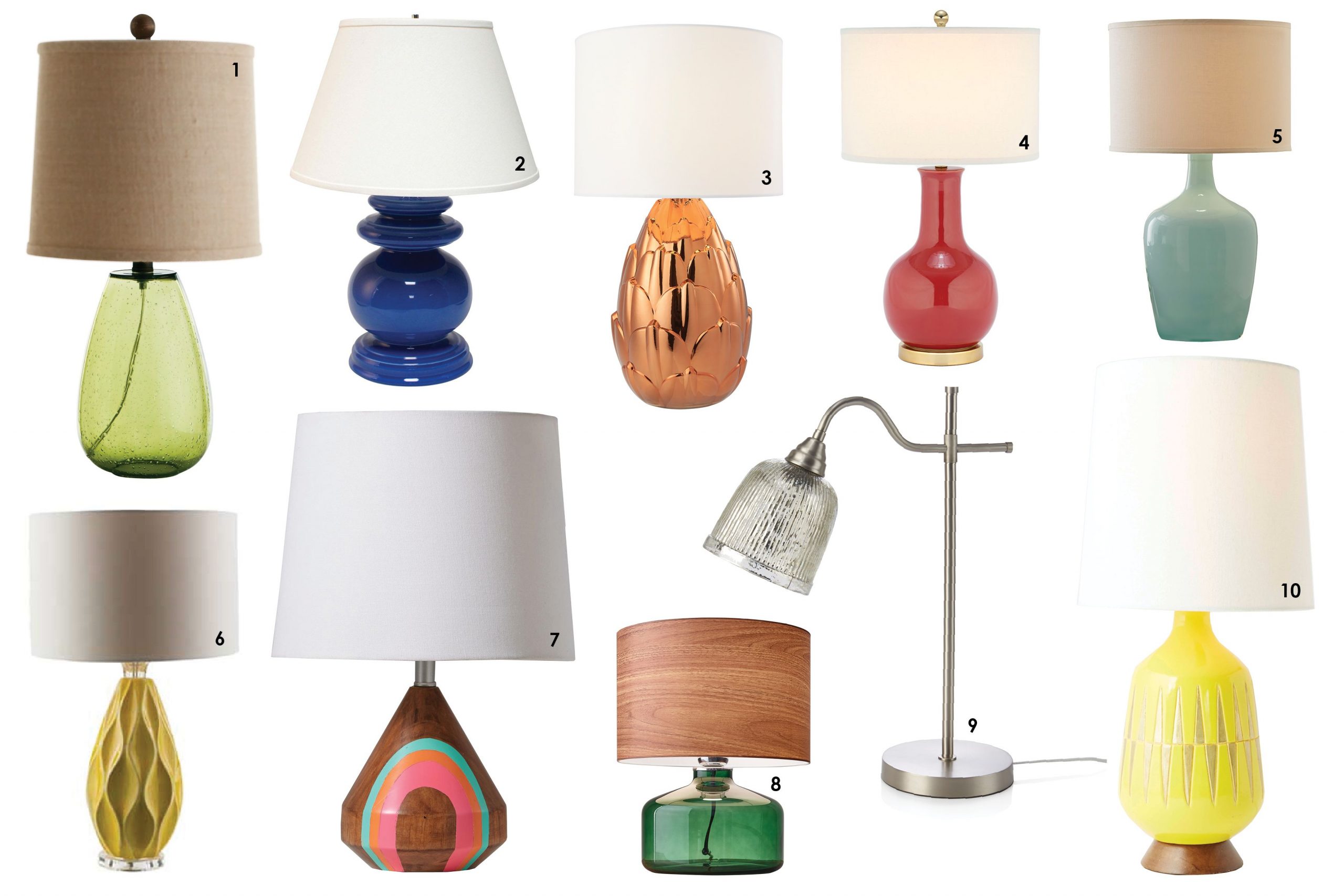 Colorful table lamps