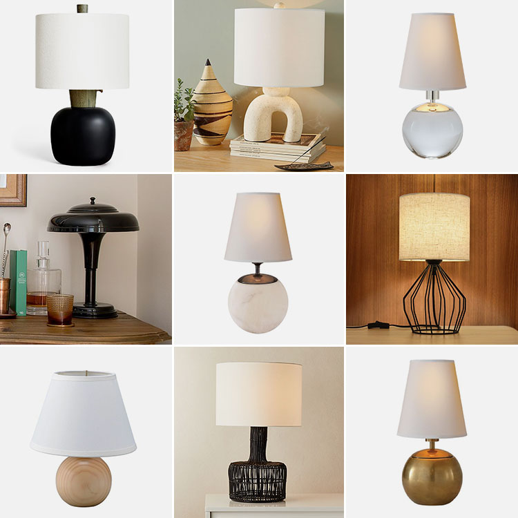 Decoration with small table lamp