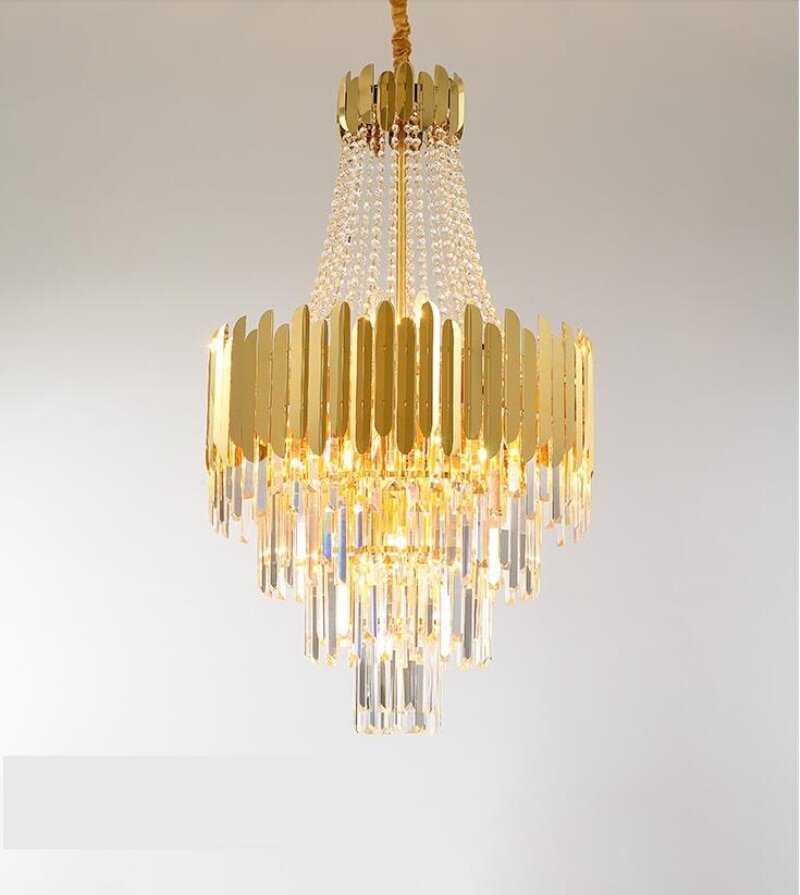 Elegant chandeliers in gold