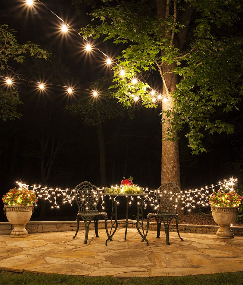 How do I light up the patio and use the patio lights interestingly?