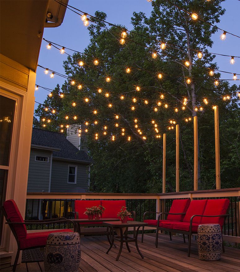 How to hang patio lighting