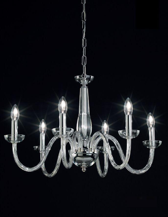 Modern chandelier in silver