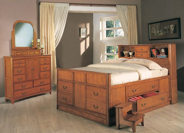 Oak bed bed queen with drawer plans