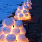 Outdoor decoration with snow lights
