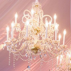 Pink chandeliers