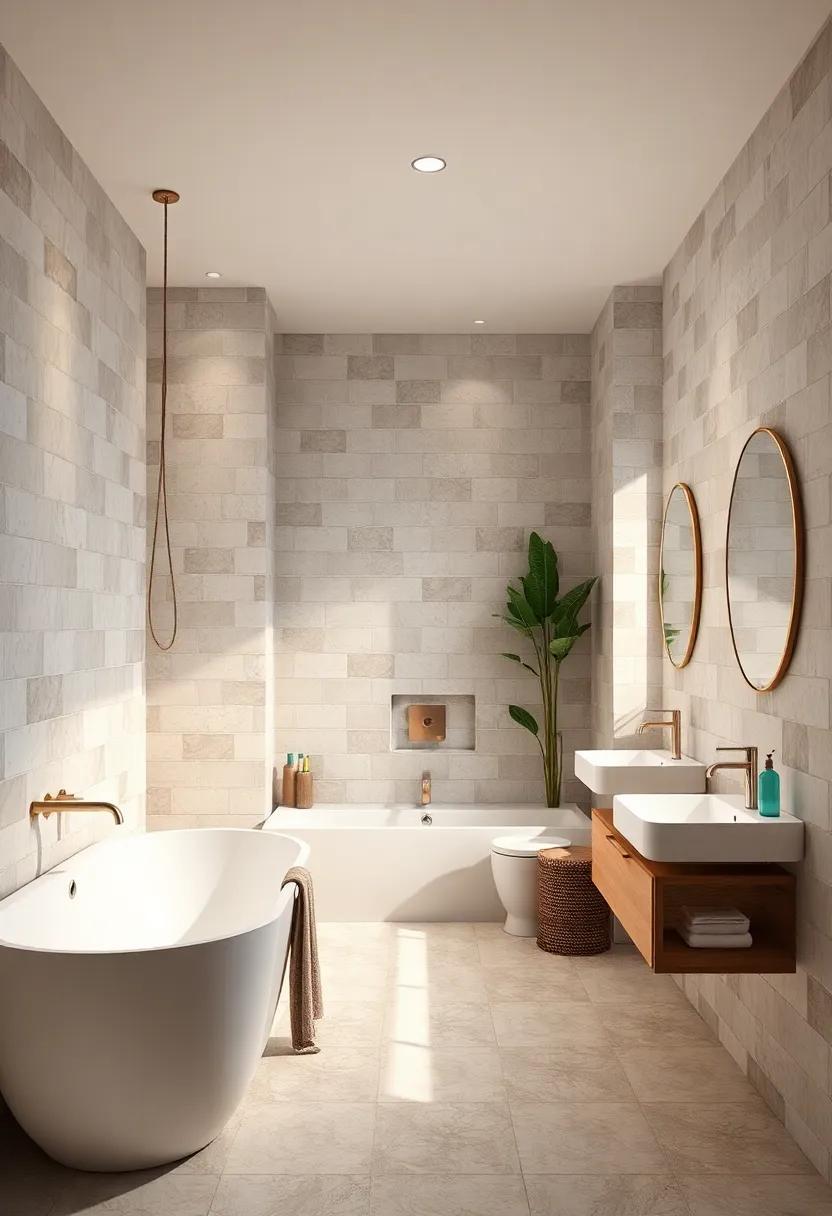 Timeless Charm: Mid-Century Modern Bathrooms Featuring Pastel Tiles