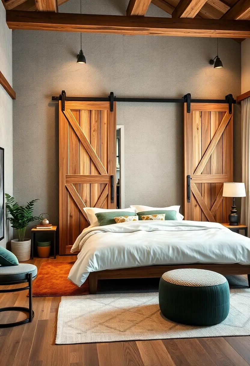 Rustic Barn Doors Repurposed as Closet or Room Dividers Offering Charm with Practical Elegance