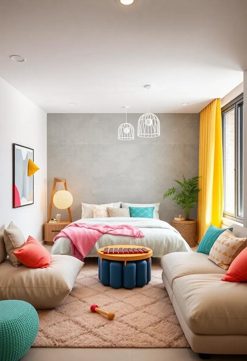 Incorporation Of Musical Elements Like A Small Xylophone Or Drum For Engaging Sensory Play Scenes