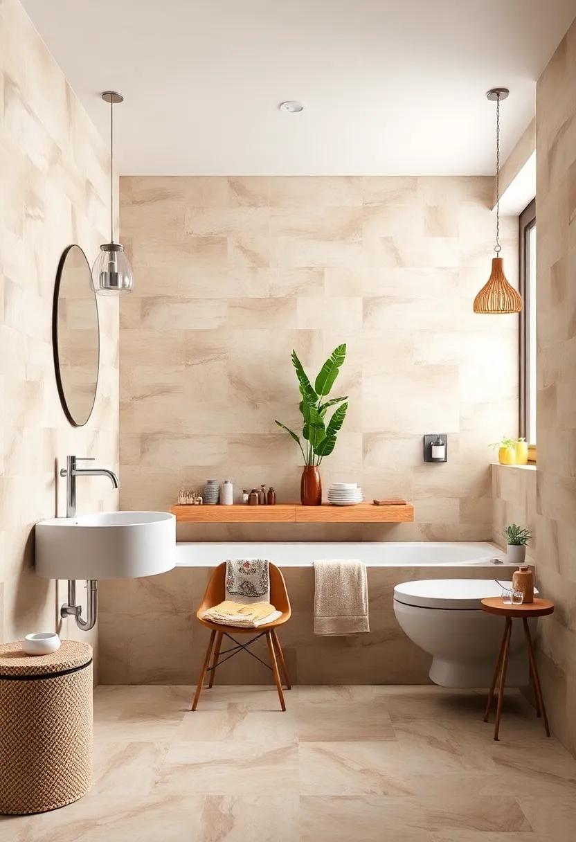 Sunbeam Glow On Glossy Pastel Tiles Enhancing The Retro Vibe Of Mid-Century Modern Interiors