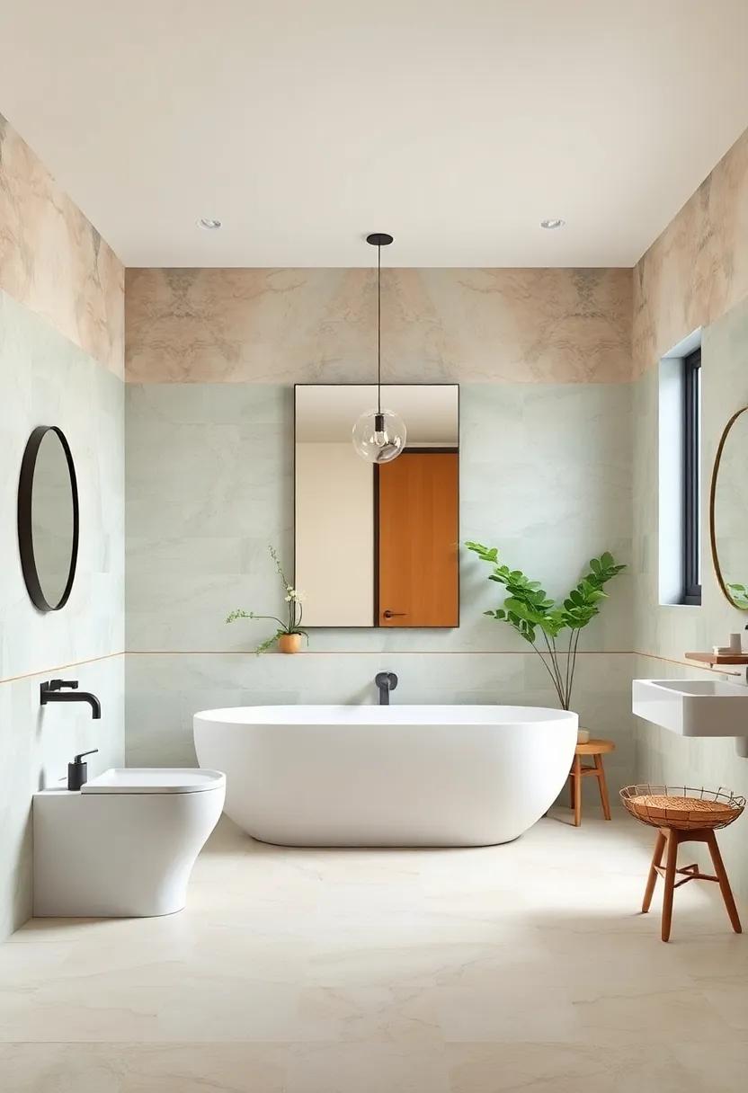Subtle Textures Of Pastel Tiles Adding Depth And Warmth To Minimalist Bathroom Spaces