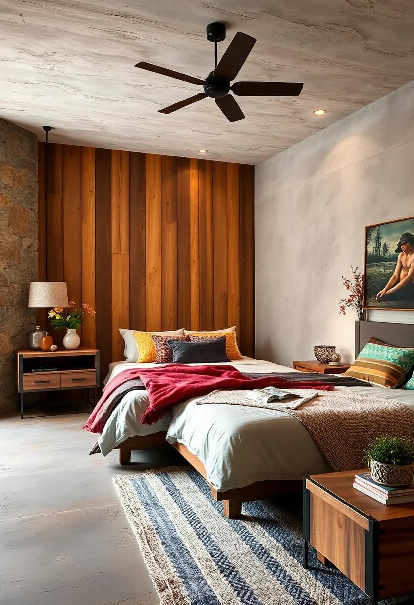 Subtle Industrial Touches Blending Metal with Reclaimed Wood in Bedroom Interiors