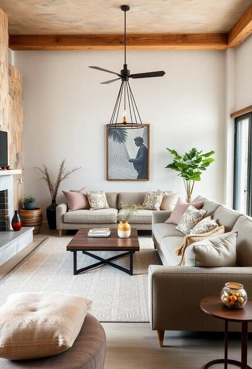 Cozy Charm: Embracing Rustic Style with Plush Cushions in Your Living Room