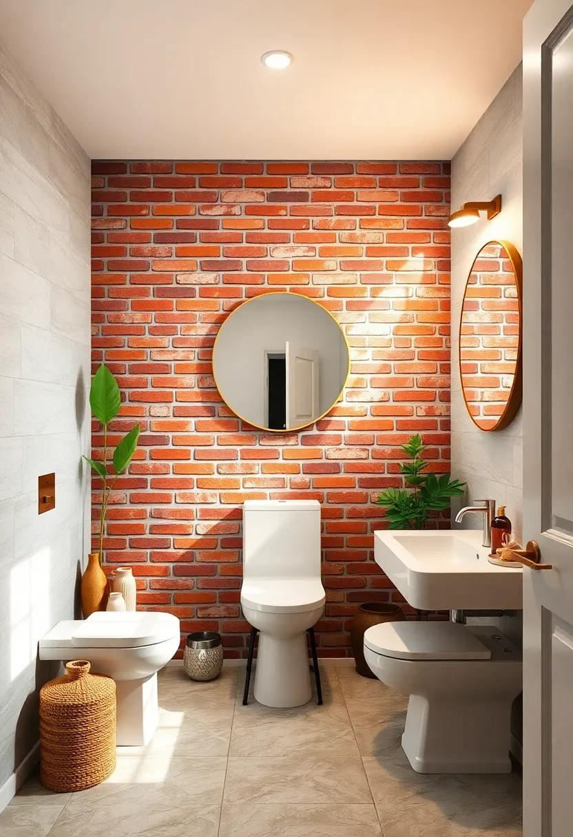 Bright Natural Light Highlighting the Rich Texture and Color Variations of a Classic Red Brick Accent Wall