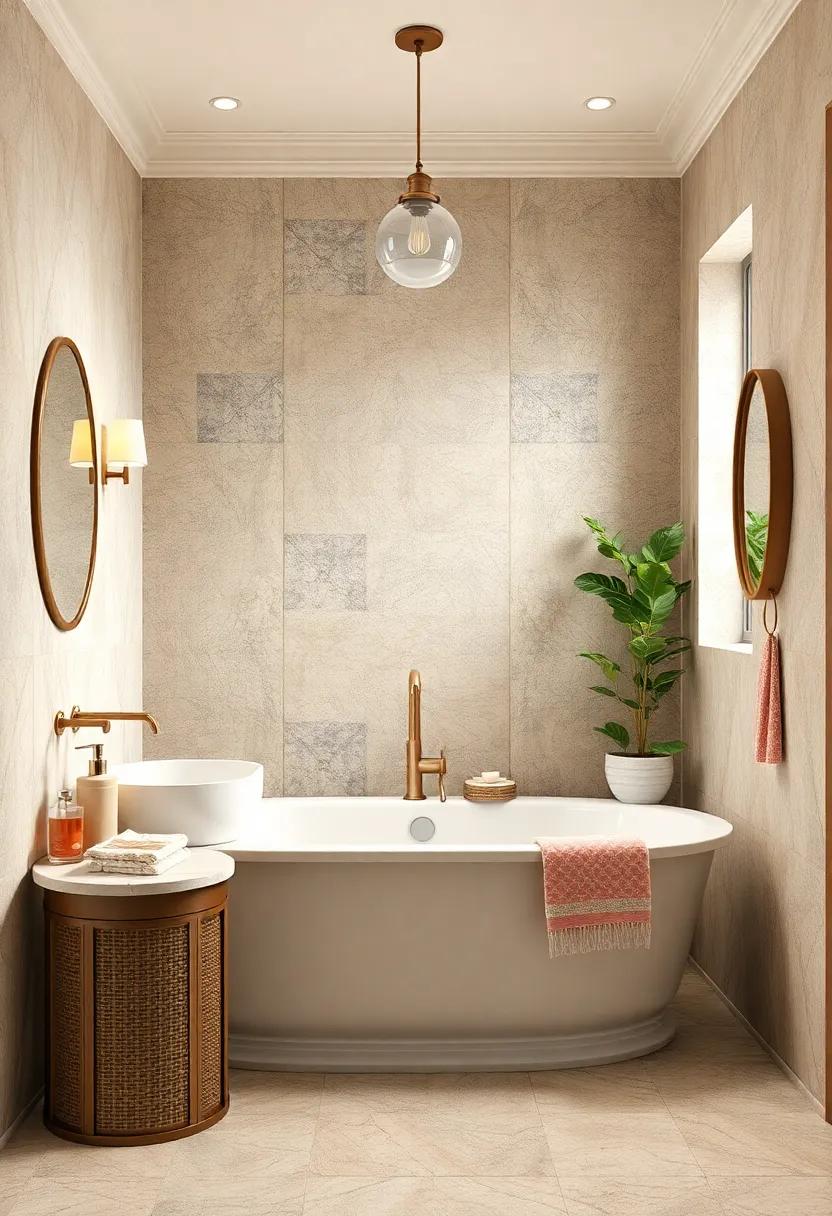 Soft Neutrals and Pastels Creating an Airy, Peaceful Atmosphere in Traditional Bathroom Decor