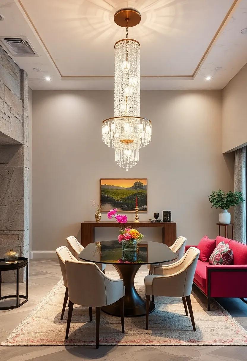 Bold and Daring Crystal Chandelier Designs Making a Statement in Eclectic Dining Rooms