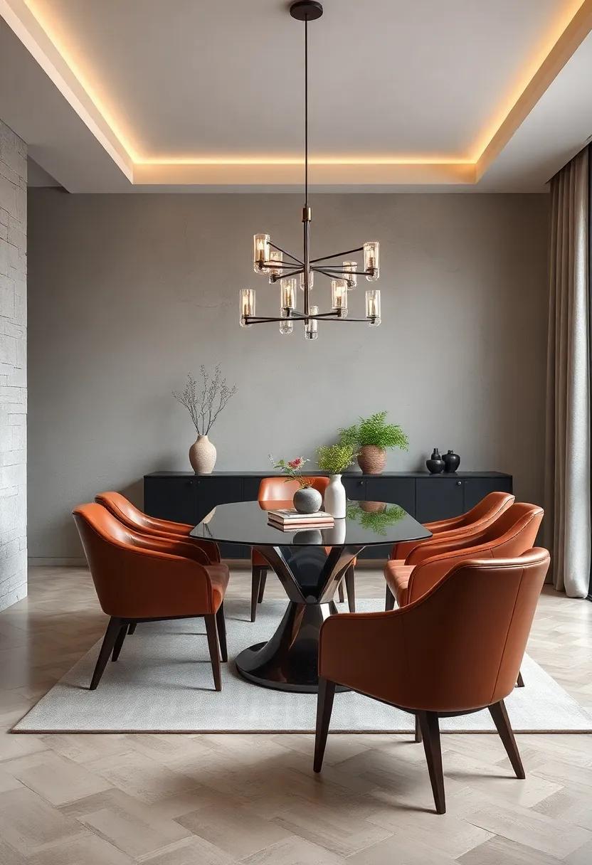 Contemporary Dining Chairs Featuring Bold Sculptural Silhouettes and Premium Leather Upholstery