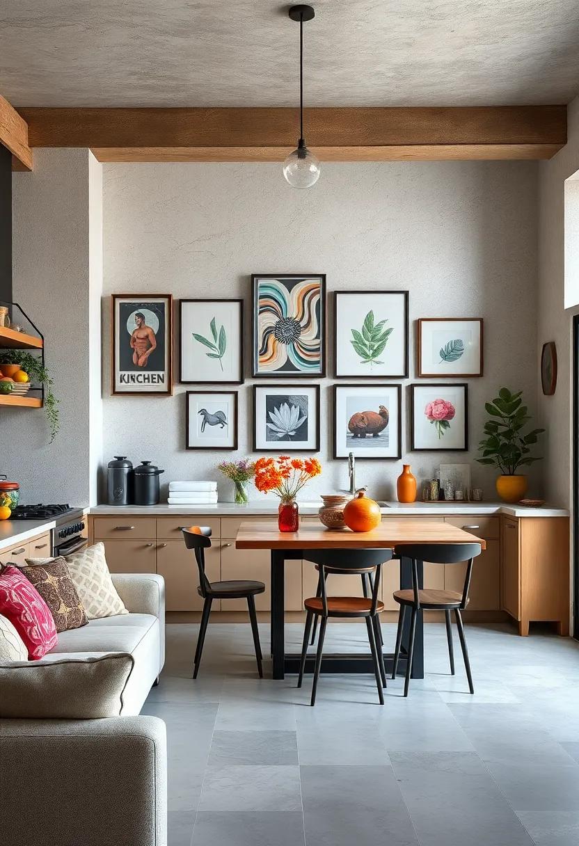 Incorporating a Gallery Wall of Kitchen-Inspired Prints for a Personal Touch