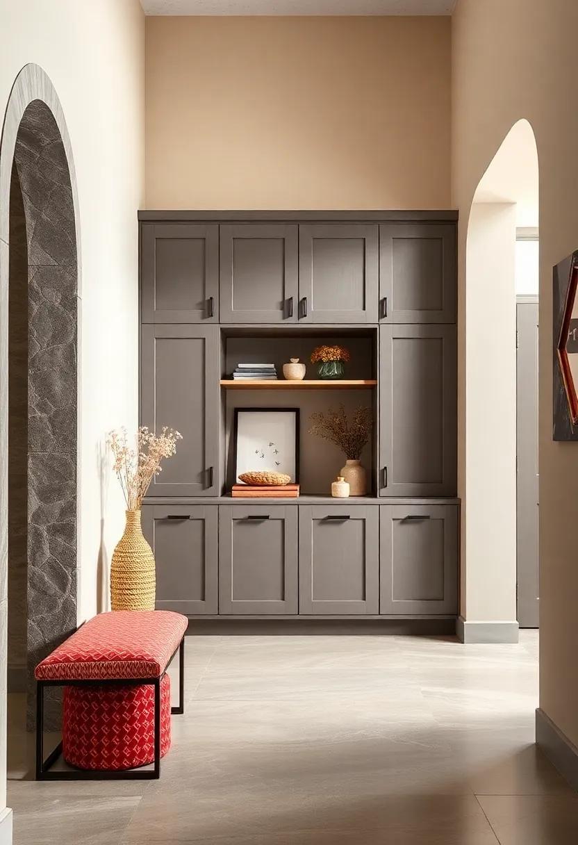Cabinets Blending Seamlessly with Wall Colors for a Subtle, Integrated Storage Solution