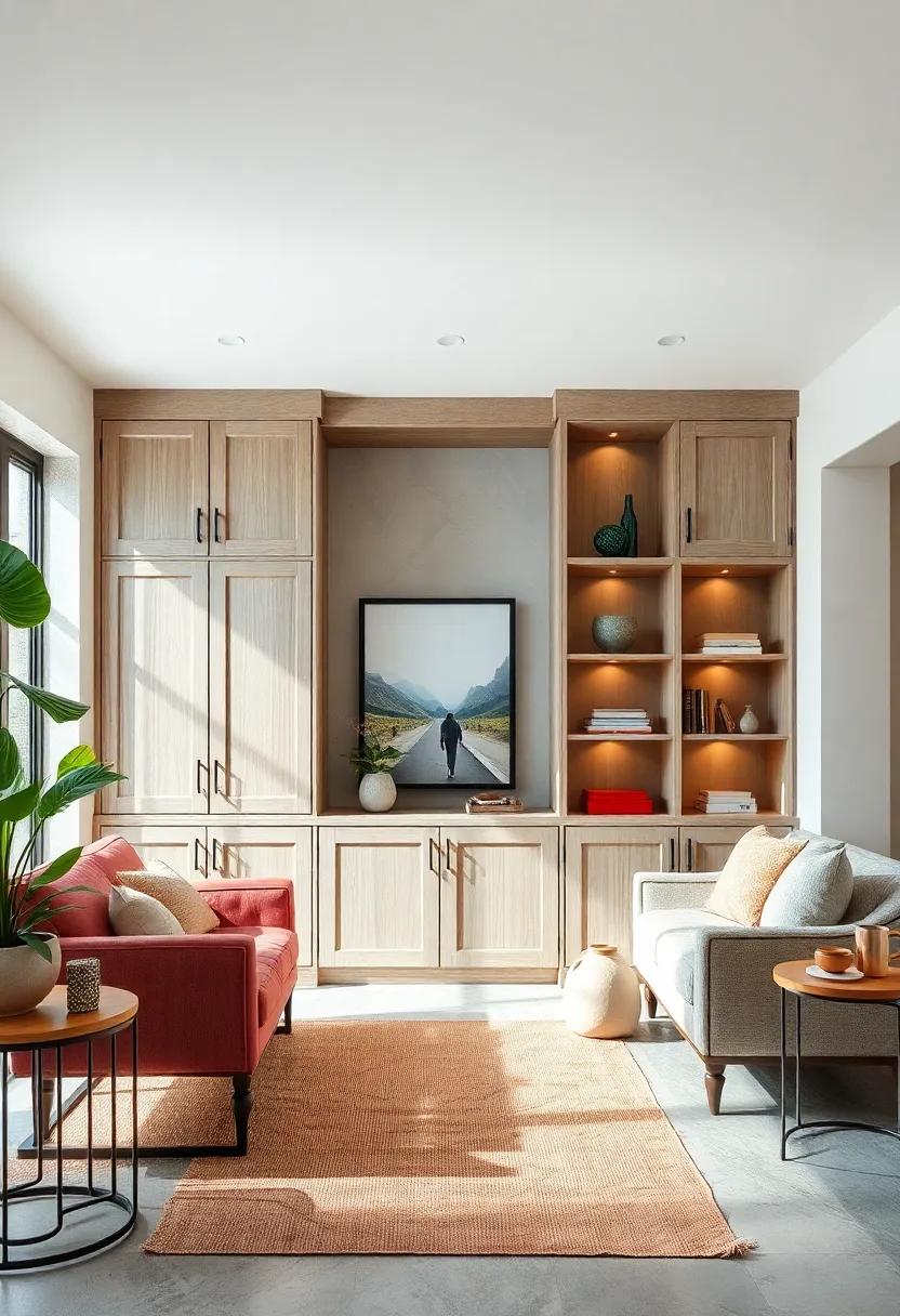 Open Shelves Mixed with Closed Cabinets Offering Display Opportunities and Concealed Storage